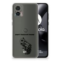 Motorola Edge 30 Neo Silicone-hoesje Gun Don't Touch My Phone