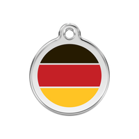 German Flag roestvrijstalen hondenpenning medium/gemiddeld dia. 3 cm - RedDingo
