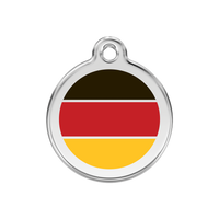 German Flag roestvrijstalen hondenpenning medium/gemiddeld dia. 3 cm - RedDingo - thumbnail