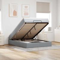 Ottoman bed met matras 140x190cm stof lichtgrijs