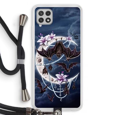 Vleermuizen Maan: Samsung Galaxy A22 4G Transparant Hoesje met koord