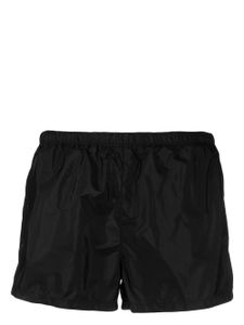 Prada short de bain à patch logo - Noir