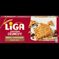 LiGA Evergreen Crunchy Koekjes MuesliChocolade 6 x 2 Stuks 225g bij Jumbo