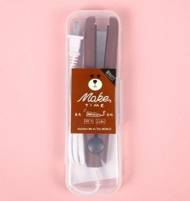 Mini professionele haar gereedschap glad gegolfd reizen rechttrekken strijkijzers (koffie Bear)