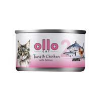 OLLO Cat nr 2 Tuna & Chicken with salmon in broth - nat kattenvoer - 70g