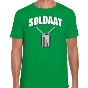 Soldaat dogtag / hanger verkleed t-shirt groen voor heren