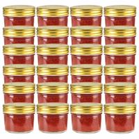 VidaXL Jampotten met goudkleurige deksels 24 st 110 ml glas