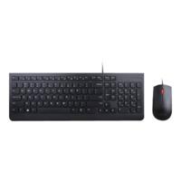 Lenovo 4X30L79892 Set met toetsenbord en muis Kabelgebonden Spatwaterdicht QWERTY, Nordic Zwart