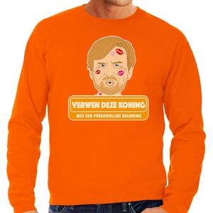 Oranje Koningsdag sweater - verwen deze koning - Willem - heren