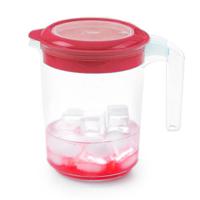 Sapkan / Schenkkan karaf met deksel - 1500 ml - roze - kunststof - met mix en navul dop