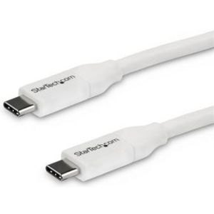 StarTech.com USB-C naar USB-C kabel met 5A/100W PD M/M wit USB 2.0 USB-IF gecertificeerd 4 m