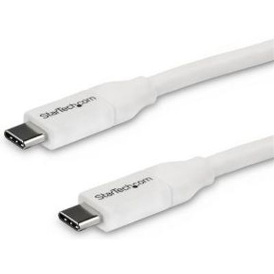 StarTech.com USB-C naar USB-C kabel met 5A/100W PD M/M wit USB 2.0 USB-IF gecertificeerd 4 m