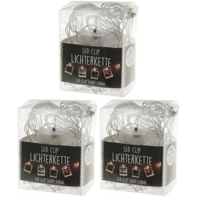 Lichtslinger - 1x - met LED knijpertjes - 150 cm - Kerstkaarten ophangen - 150 cm Lichtslinger - 1x - met LED knijpertjes - 150 cm - Kerstkaarten ophangen - 150 cm