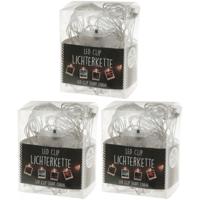 Lichtslinger - 1x - met LED knijpertjes - 150 cm - Kerstkaarten ophangen - 150 cm