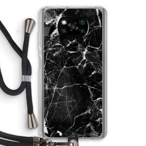 Zwart Marmer 2: Xiaomi Poco X3 Pro Transparant Hoesje met koord