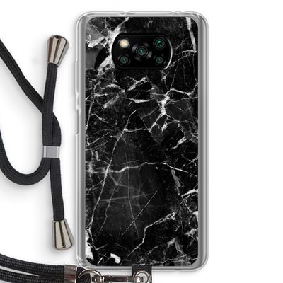 Zwart Marmer 2: Xiaomi Poco X3 Pro Transparant Hoesje met koord