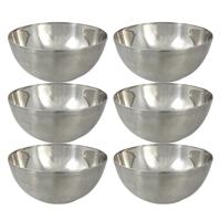 Svenska Living Kommetjes - 6x stuks - schaaltjes - mat zilver - RVS - D13 x 7 cm - serveerschalen