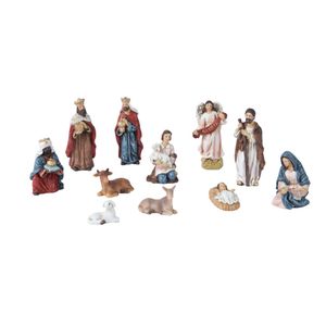 Kerststal beelden/kerstbeelden - Set 11x stuks - tot 9,5 cm - polyresin