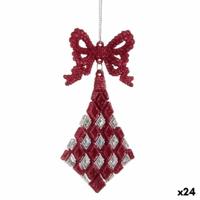 Kerstversiering Lasso Ruiten Fuchsia Plastic Purpurine 7,5 x 1 x 15,5 cm (24 Stuks)