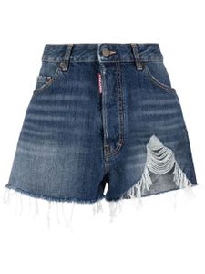 DSQUARED2 short en jean à effet usé - Bleu