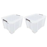 Allstore Opbergbox - 2x - 48 liter - Transparant - 49 x 44 x 31 cm