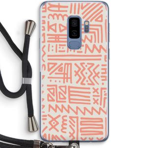 Marrakech Pink: Samsung Galaxy S9 Plus Transparant Hoesje met koord