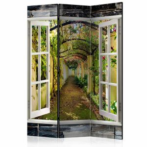 Vouwscherm  - Kamerscherm - Geheime tuin 135x172cm , gemonteerd geleverd , dubbelzijdig geprint