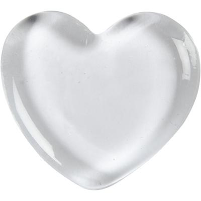 Creativ Company Hart, afm 6,5x6,5 cm, dikte 10 mm, transparant, 1 stuk