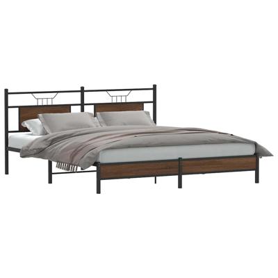 Bedframe zonder matras 183x213 cm spaanplaat bruin eikenkleurig