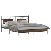 Bedframe zonder matras 183x213 cm spaanplaat bruin eikenkleurig