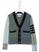 Thom Browne Kids cardigan en laine à design colour block - Vert