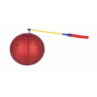 Lampionset rood 25 cm met lampionstokje   -