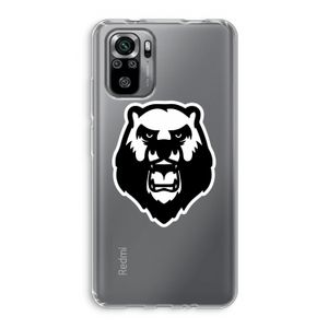 Angry Bear (white): Xiaomi Redmi Note 10S Transparant Hoesje