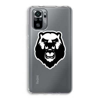 Angry Bear (white): Xiaomi Redmi Note 10S Transparant Hoesje