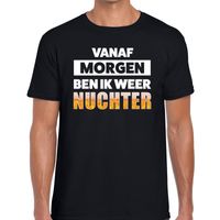 Vanaf morgen ben ik weer nuchter tekst t-shirt zwart heren