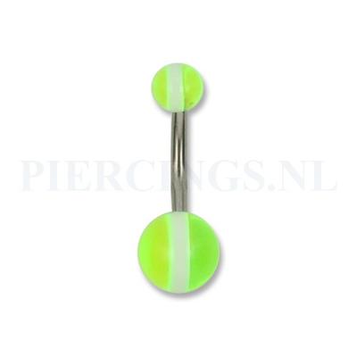 Navelpiercing acryl UVgeel met witte streep 12 mm