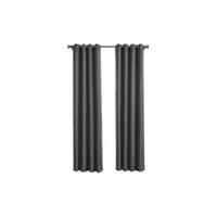 Larson - Luxe effen blackout gordijn - met ringen - 1.5m x 2.5m - Donkergrijs - thumbnail
