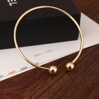 Koperen grote bal legering opening Bangle voor vrouw (goud)