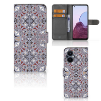 OPPO Reno 8 Lite | OnePlus Nord N20 Bookcase Flower Tiles