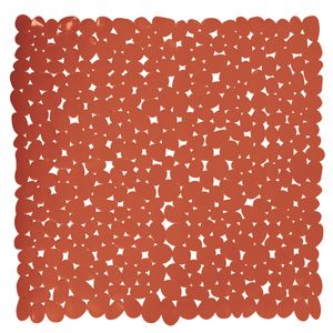 Douche/bad anti-slip mat badkamer - pvc - terracotta - 53 x 53 cm - vierkant