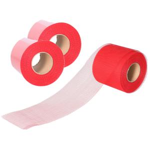 Tule stof op rol - 3x - rood - 7.5cm x 20meter - Organza/mesh decoratie stoffen