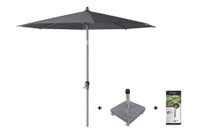 Platinum Riva stokparasol 2,5 m. rond - Antraciet met voet en hoes - thumbnail