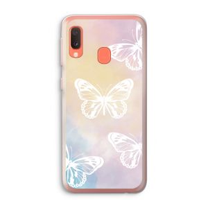 White butterfly: Samsung Galaxy A20e Transparant Hoesje