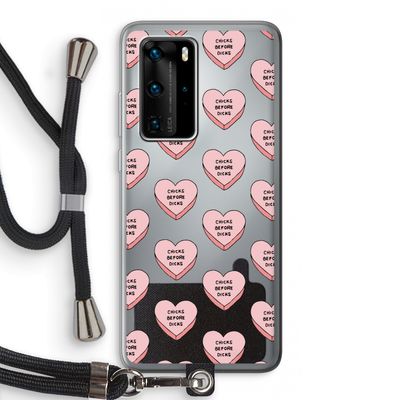 Chicks before dicks: Huawei P40 Pro Transparant Hoesje met koord