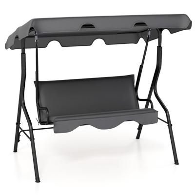 Hollywoodschommel voor Drie Personen Tuinschommel met Verstelbaar Zonnescherm en Afneembare Bekleding Hollywoodschommel voor Drie Personen Tuinschommel met Verstelbaar Zonnescherm en Afneembare Bekleding