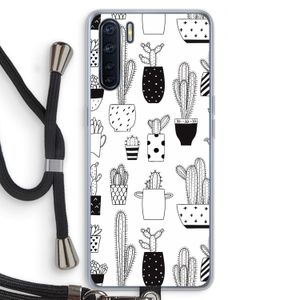 Cactusmotief: Oppo A91 Transparant Hoesje met koord