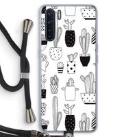 Cactusmotief: Oppo A91 Transparant Hoesje met koord