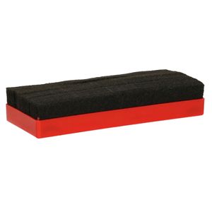 Krijtbord wisser - rood - 13 x 5 cm - bordenwisser/bordveger   -