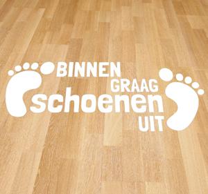 Muursticker kinderkamer Binnen Graag Schoenen Uit