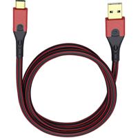 USB 3.2 Gen 1 (USB 3.0) [1x USB 3.2 Gen 1 stekker A (USB 3.0) - 1x USB-C stekker] 0.50 m Rood/zwart Vergulde steekcontacten Oehlbach USB Evolution C3 - thumbnail